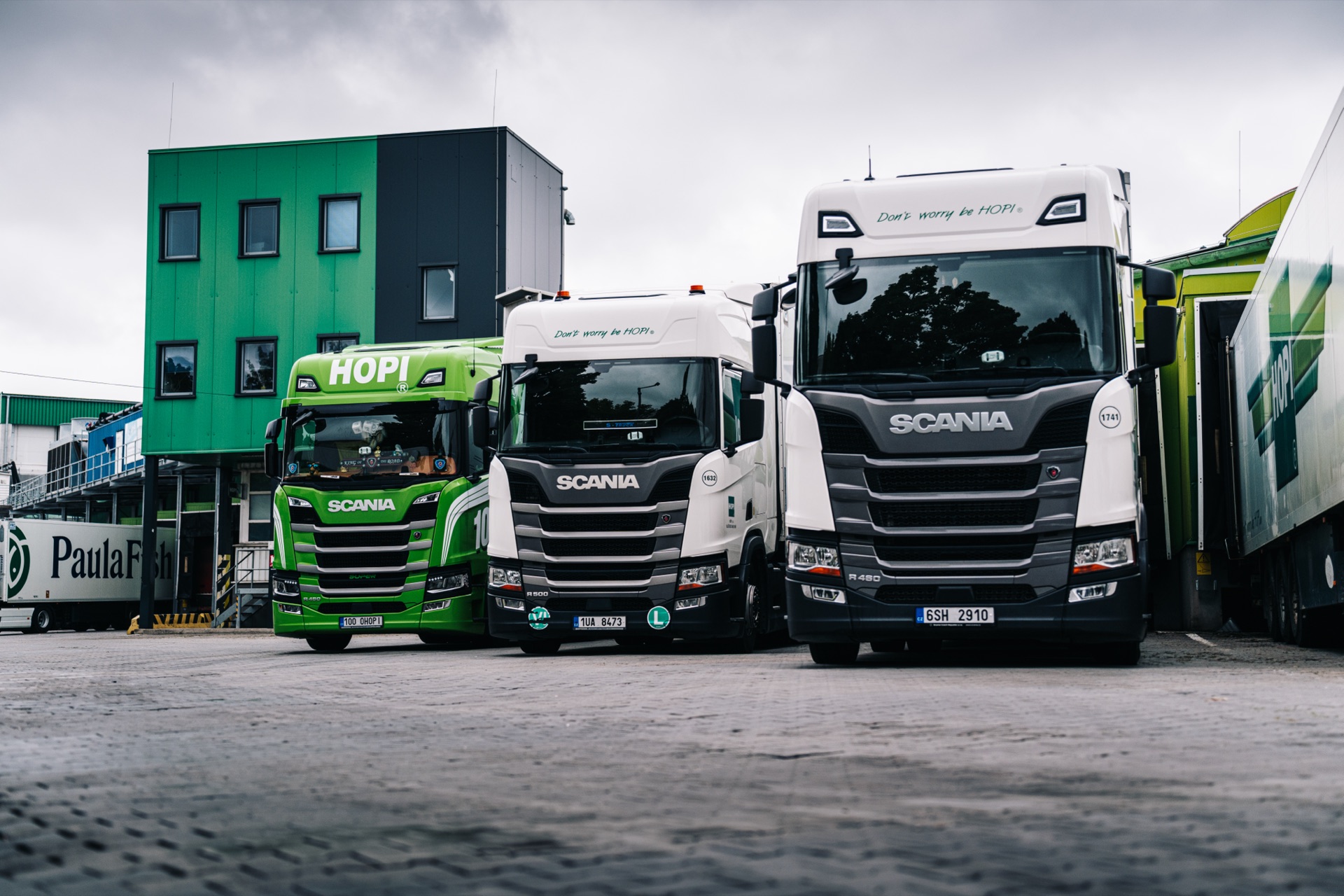 HOPI Scania truck at dusk